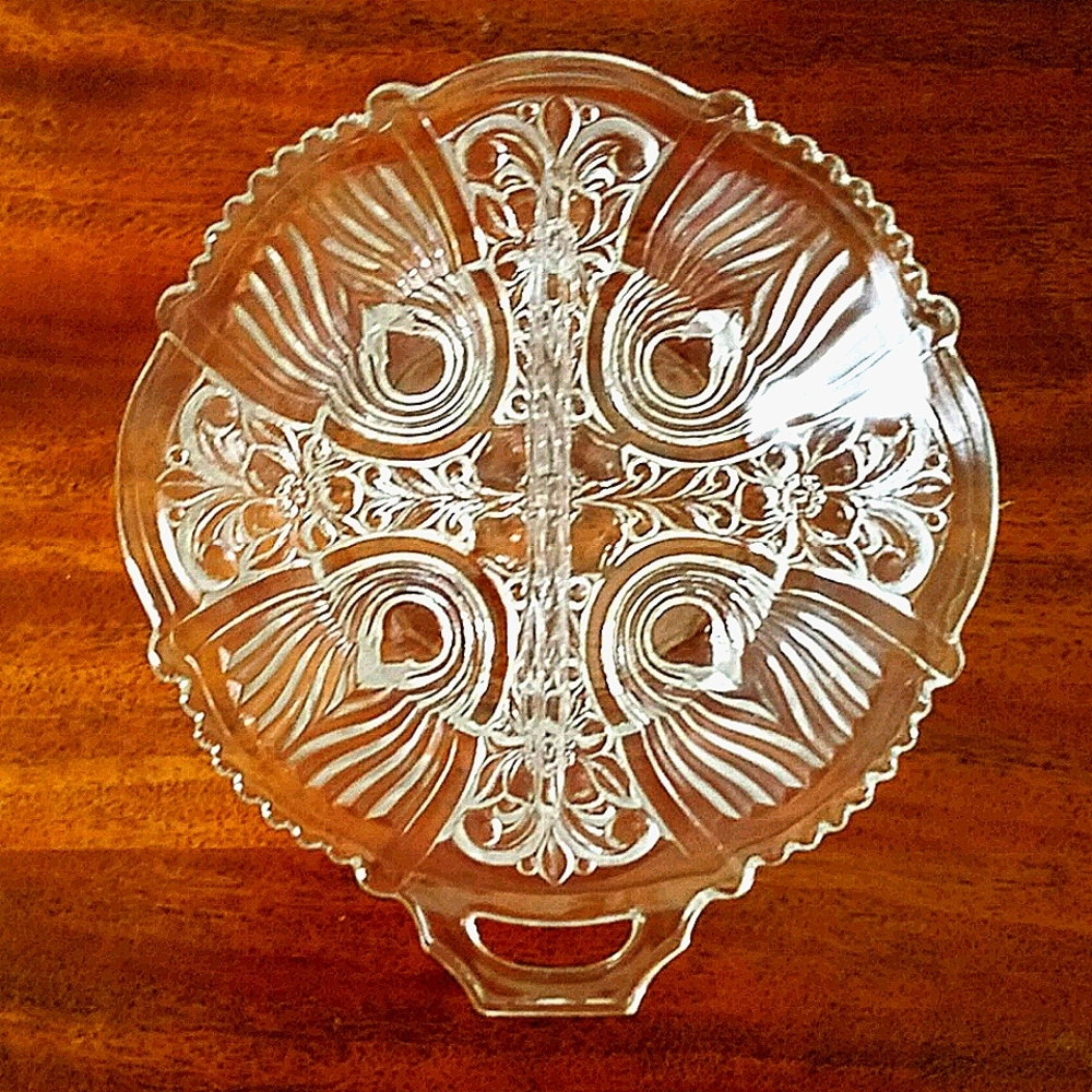 Vintage Depression glass dish